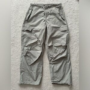 Local European gray cargo parachute pants